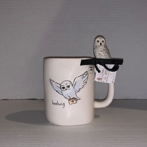 Rae Dunn Harry Potter Hedwig Still Waiting For My Owl Cream Black Mug New